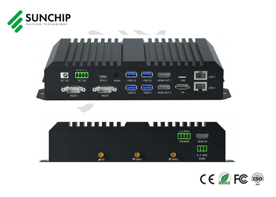 RK3588 CPU Edge Computing Device Metal Media Player com GPS POE opcional para dispositivo industrial de IA