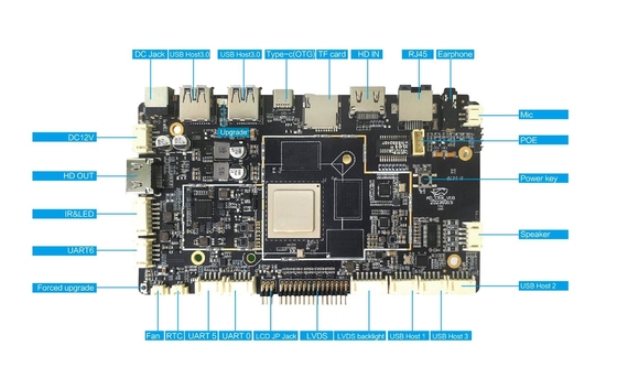 RK3588 Custom Android Embedded System Mainboard com POE Wifi Usb GPIO UART para tela sensível ao toque Full Hd CAP