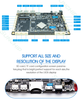 Placa RK3288 Bluetooth 5.2 e LPDDR3 2G / 4G RAM para melhorar o desempenho do sistema