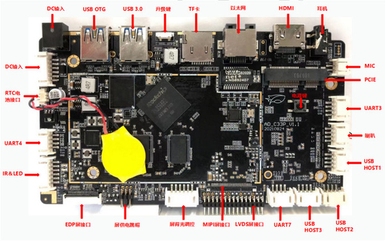 Tabela de sistema incorporado Android 11 DDR4 personalizado RK3568 com Ethernet / Wi-Fi / BT PCBA Tabela de desenvolvimento industrial